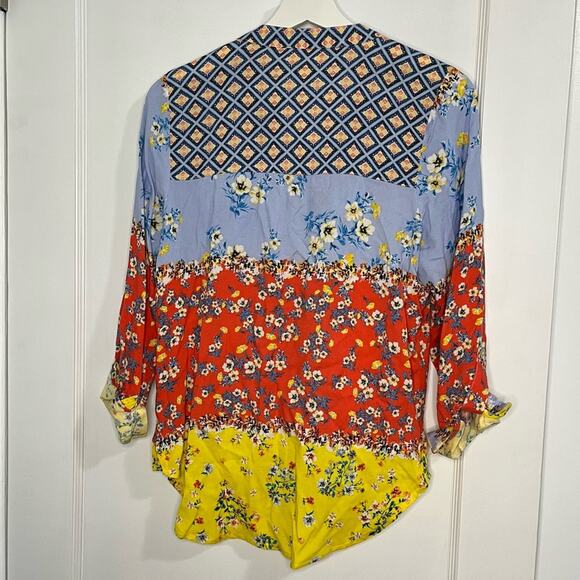 Anthropologie Fig & Flower patchwork floral blouse - Picture 8 of 16